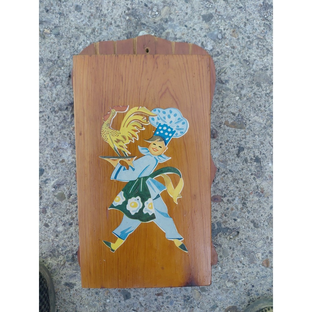 Vintage 1950's Duro Chef Lnife Holder Solid Wood